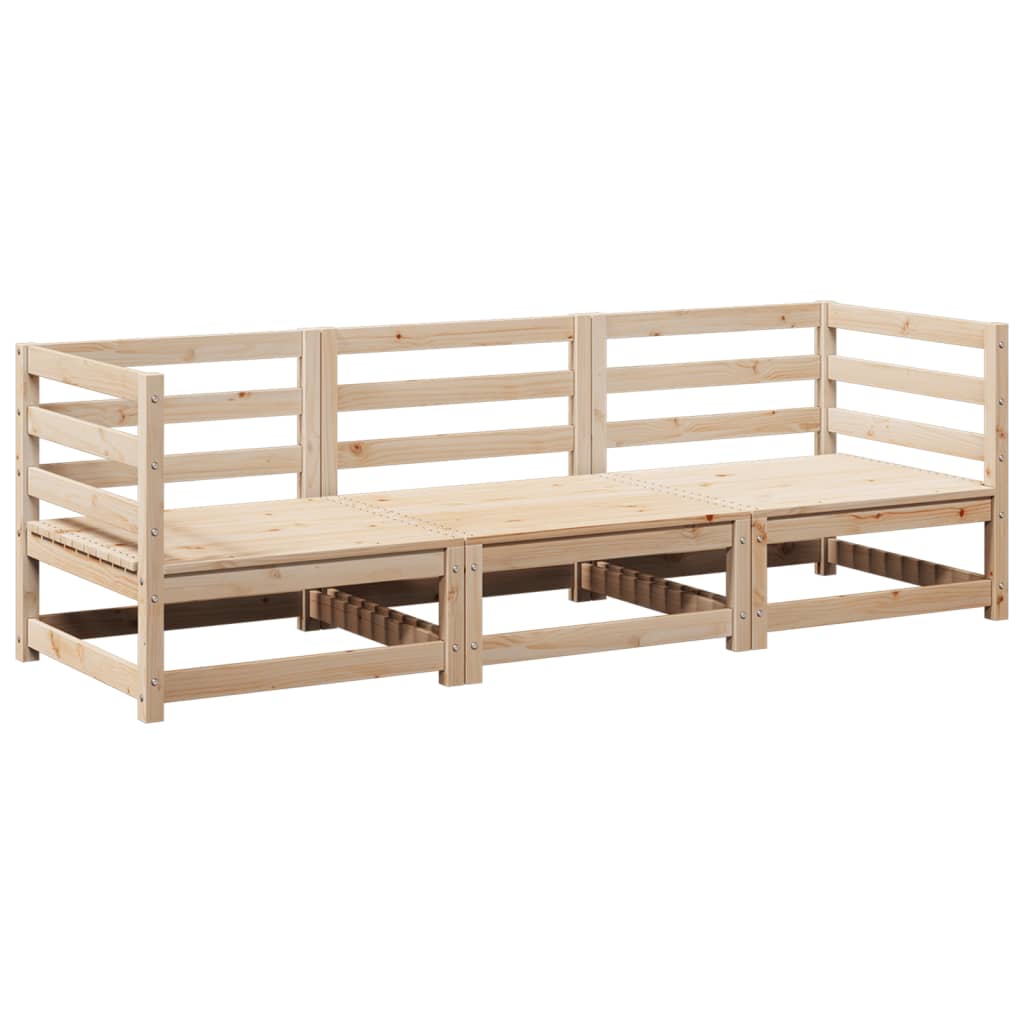 Set Divani da Giardino 3 pz in Legno Massello di Pino | homemem39