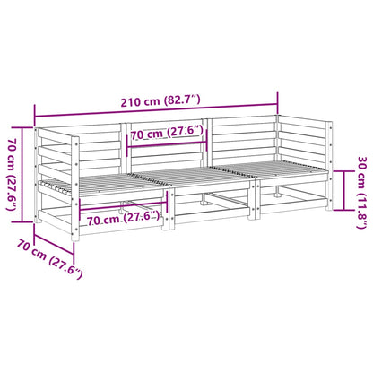 Set Divani da Giardino 3 pz in Legno Massello di Pino | homemem39