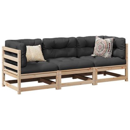Set Divani da Giardino 3 pz in Legno Massello di Pino | homemem39