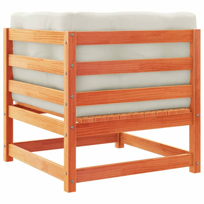 Set Divani Giardino 5pz con Cuscini Marrone Cera Massello Pino - homemem39