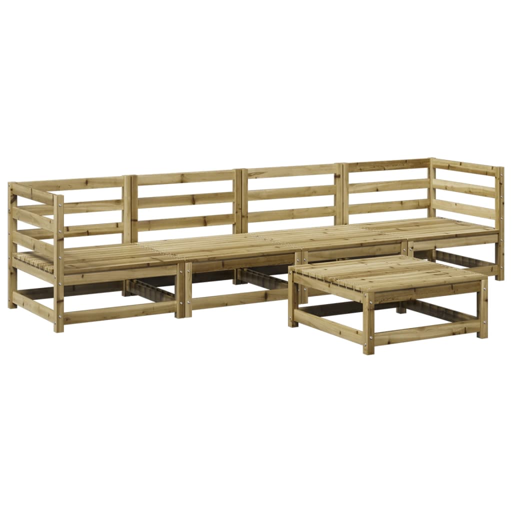 Set Divani da Giardino 5 pz in Legno Impregnato di Pino | homemem39