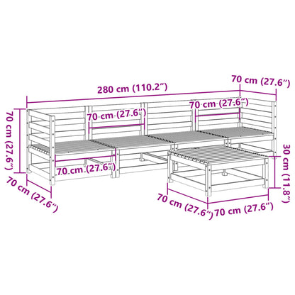 Set Divani da Giardino 5 pz in Legno Impregnato di Pino | homemem39
