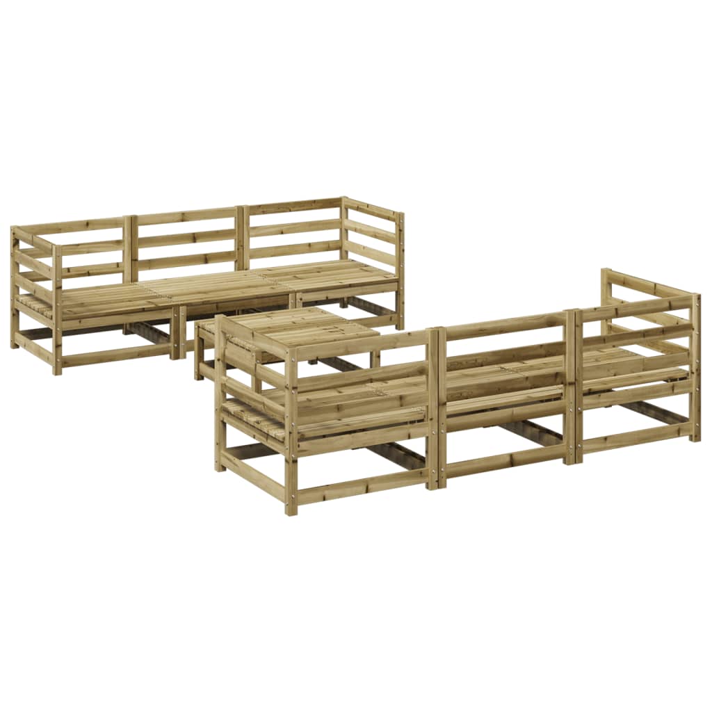 Set Divani da Giardino 7 pz in Legno Impregnato di Pino | homemem39