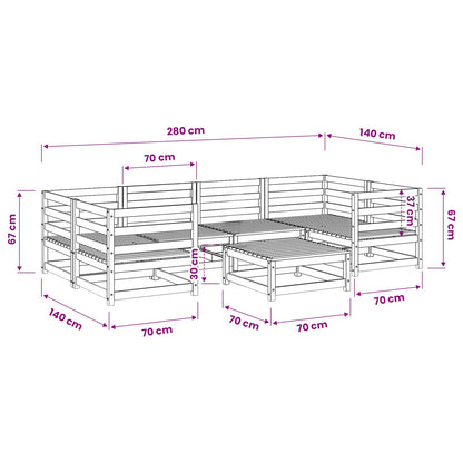 Set Divani da Giardino 7 pz in Legno Impregnato di Pino