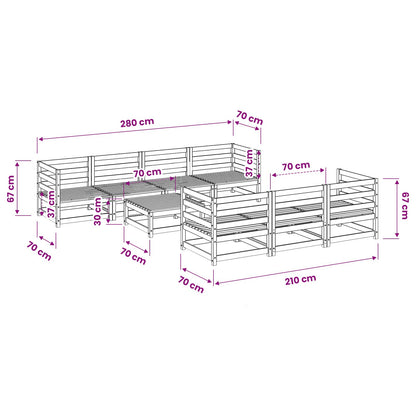 Set Divani da Giardino 8 pz in Legno Impregnato di Pino