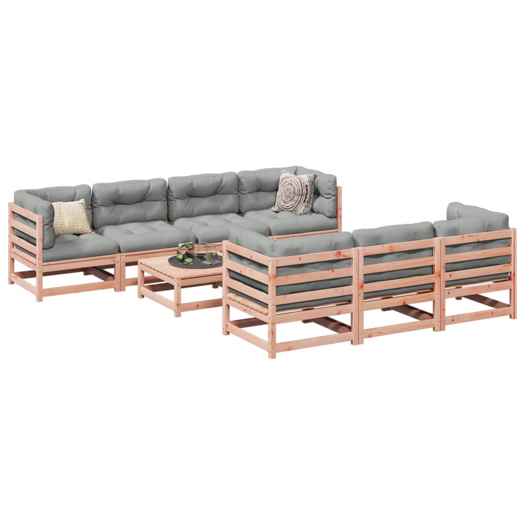 Set Divani da Giardino 8 pz con Cuscini Massello Abete Douglas | homemem39