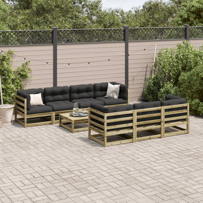 Set Divani da Giardino 8pz con Cuscini Legno Impregnato di Pino | homemem39