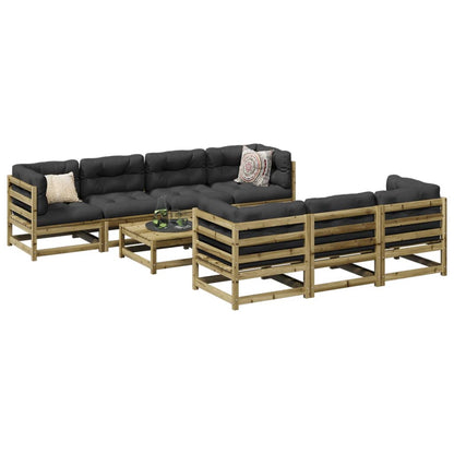 Set Divani da Giardino 8pz con Cuscini Legno Impregnato di Pino | homemem39