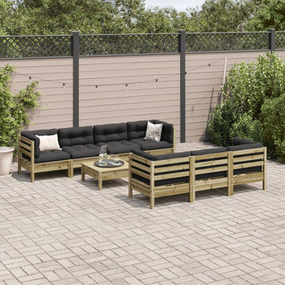 Set Divani da Giardino 8pz con Cuscini Legno Impregnato di Pino | homemem39