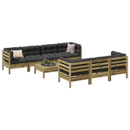 Set Divani da Giardino 8pz con Cuscini Legno Impregnato di Pino | homemem39