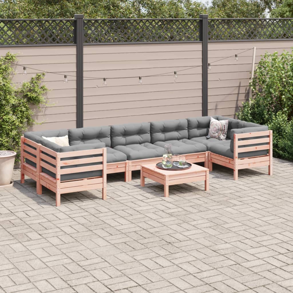Set Divani da Giardino 8 pz con Cuscini Massello Abete Douglas | homemem39