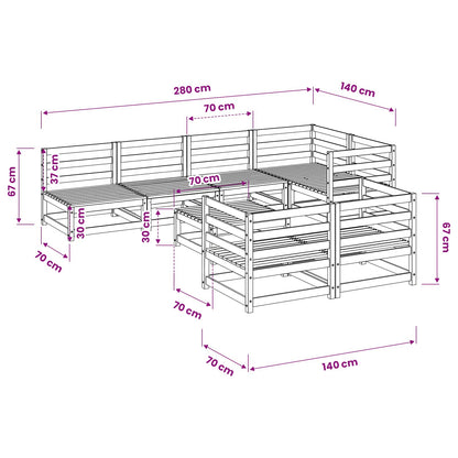 Set Divani da Giardino 8 pz in Legno Impregnato di Pino
