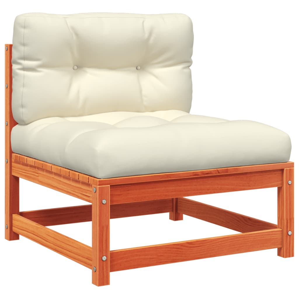 Set Divani Giardino 8 pz con Cuscini Marrone Cera Massello Pino | homemem39