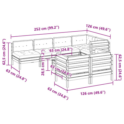 Set Divani da Giardino 8pz con Cuscini Legno Impregnato di Pino | homemem39