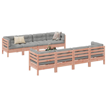 Set Divani Giardino 9 pz Cuscini Legno Massello Abete Douglas | homemem39