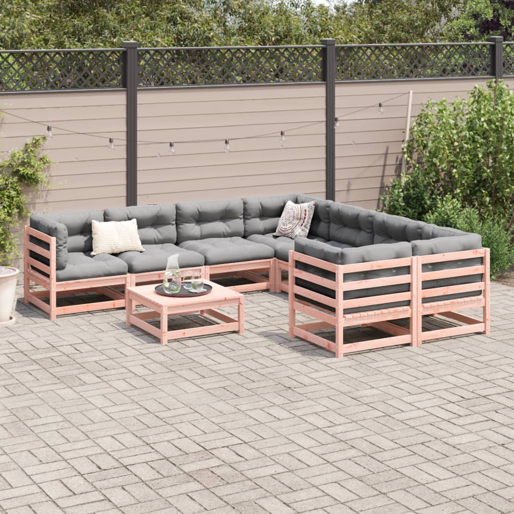 Set Divani da Giardino 9 pz in Legno Massello Abete Douglas | homemem39