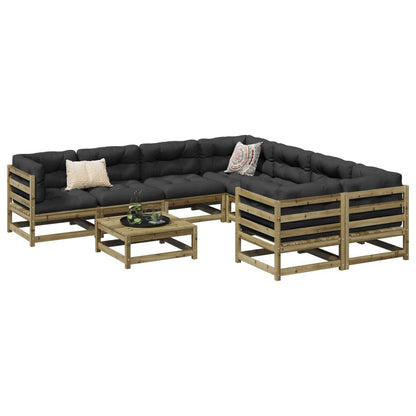 Set Divani da Giardino 9 pz in Legno Impregnato di Pino | homemem39
