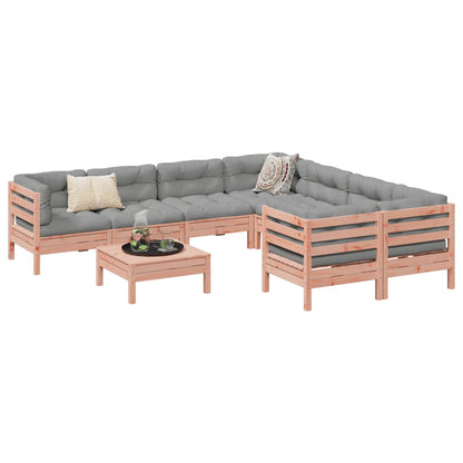 Set Divani Giardino 9 pz Cuscini Legno Massello Abete Douglas | homemem39