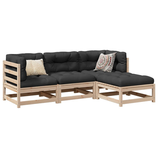 Set Divani da Giardino 4 pz in Legno Massello di Pino | homemem39