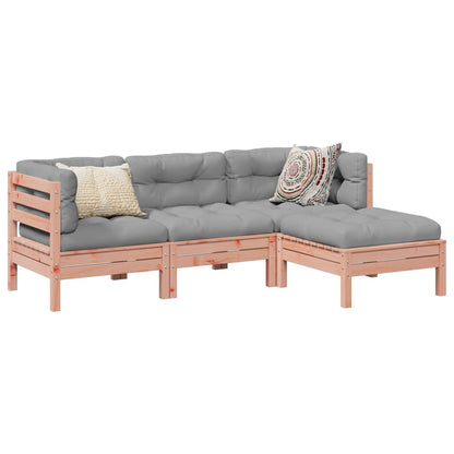 Set Divani Giardino 4 pz Cuscini Legno Massello Abete Douglas | homemem39