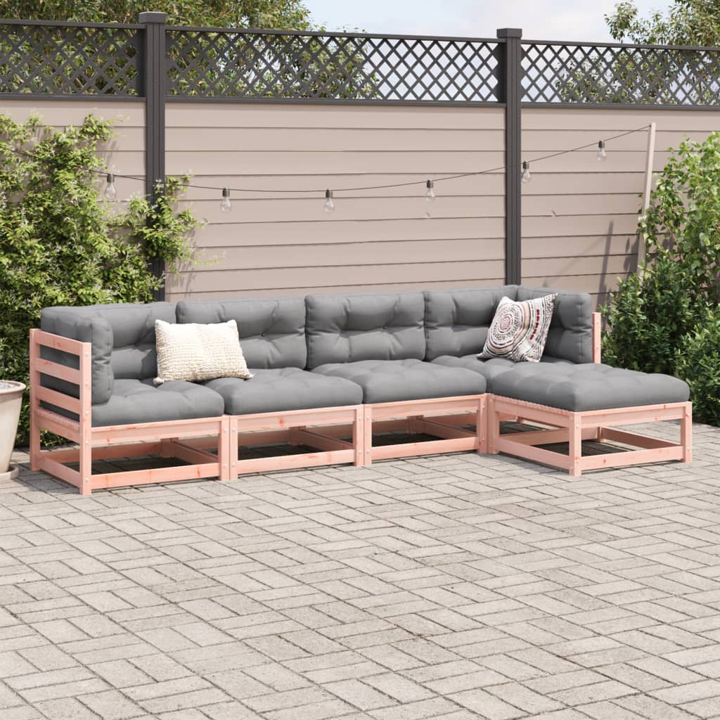 Set Divani da Giardino 5 pz in Legno Massello Abete Douglas | homemem39
