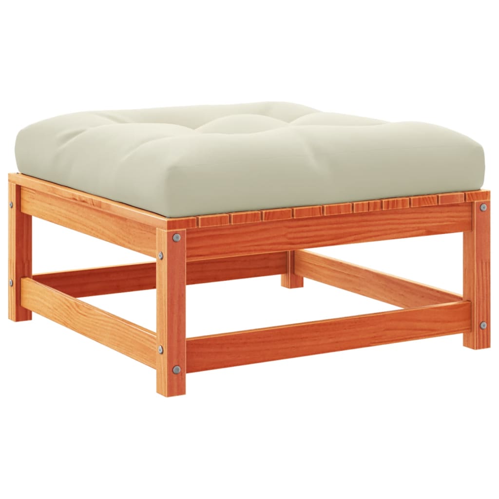 Set Divani Giardino 5pz con Cuscini Marrone Cera Massello Pino - homemem39