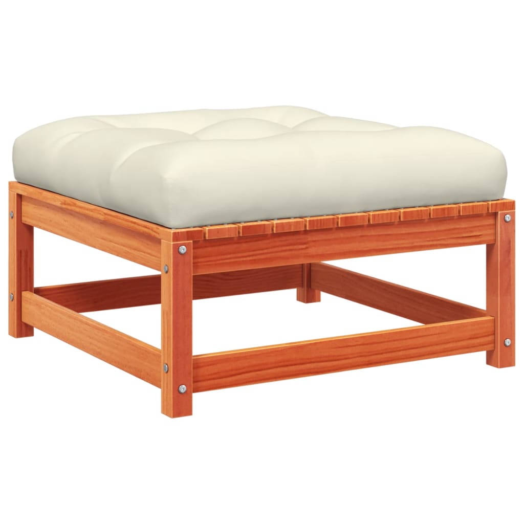 Set Divani Giardino 5pz con Cuscini Marrone Cera Massello Pino - homemem39