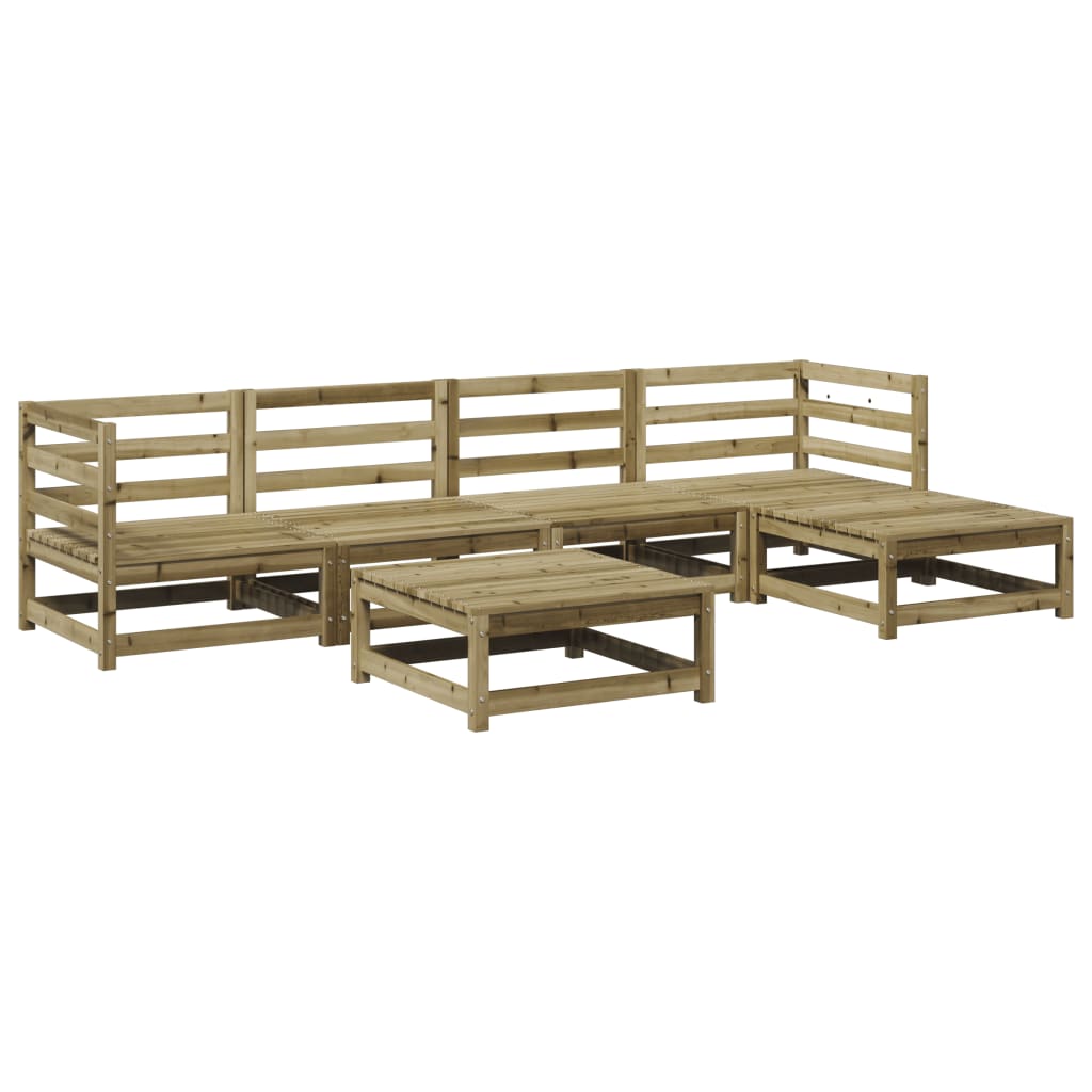 Set Divani da Giardino 6 pz in Legno Impregnato di Pino | homemem39