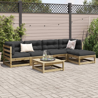 Set Divani da Giardino 6 pz in Legno Impregnato di Pino | homemem39