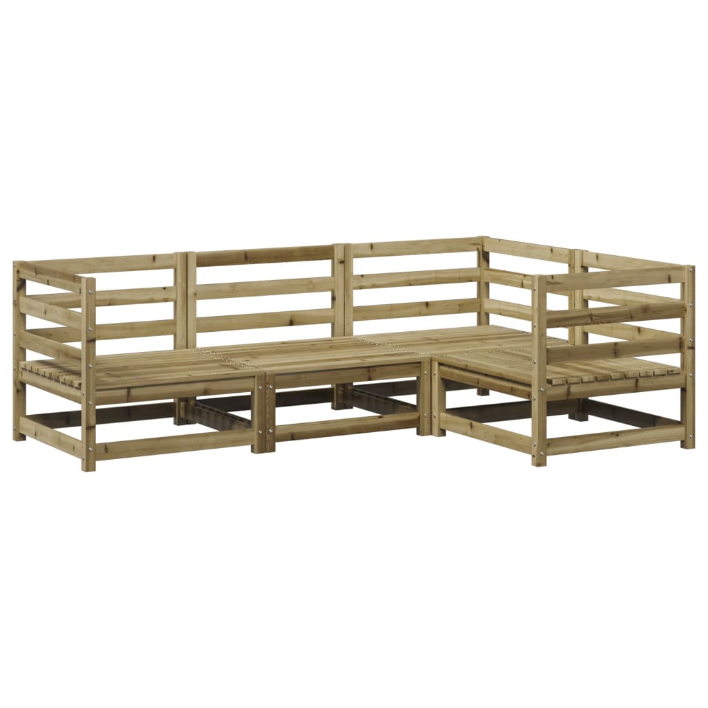 Set Divani da Giardino 4 pz in Legno Impregnato di Pino | homemem39