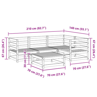 Set Divani da Giardino 5 pz in Legno Impregnato di Pino | homemem39