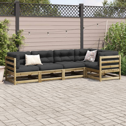Set Divani da Giardino 5 pz in Legno Impregnato di Pino | homemem39
