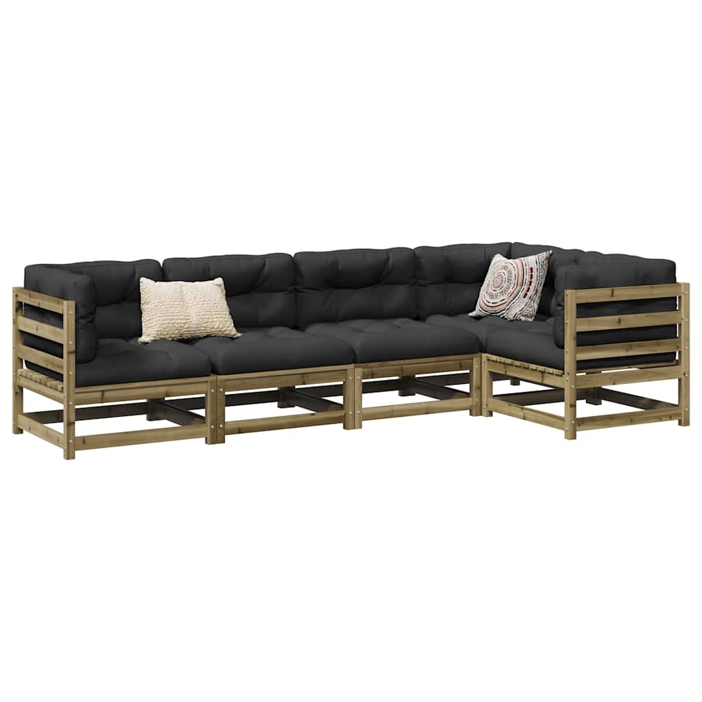 Set Divani da Giardino 5 pz in Legno Impregnato di Pino | homemem39