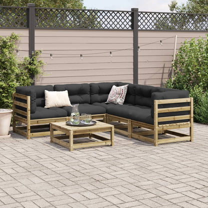 Set Divani da Giardino 6 pz in Legno Impregnato di Pino | homemem39