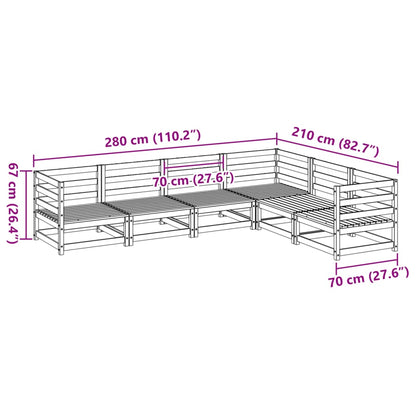 Set Divani da Giardino 6 pz in Legno Massello Abete Douglas | homemem39