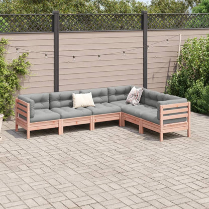 Set Divani Giardino 6 pz Cuscini Legno Massello Abete Douglas | homemem39