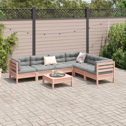 Set Divani Giardino 7 pz Cuscini Legno Massello Abete Douglas | homemem39