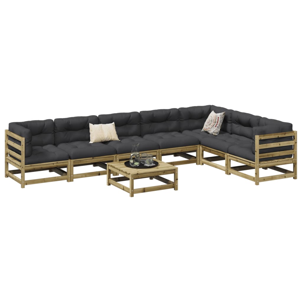 Set Divani da Giardino 8 pz in Legno Impregnato di Pino | homemem39