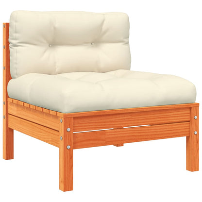 Set Divani Giardino 8 pz con Cuscini Marrone Cera Massello Pino | homemem39