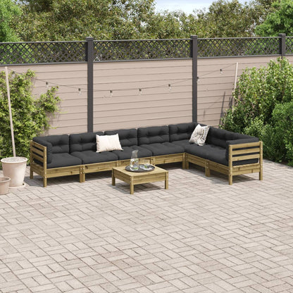 Set Divani da Giardino 8pz con Cuscini Legno Impregnato di Pino - homemem39