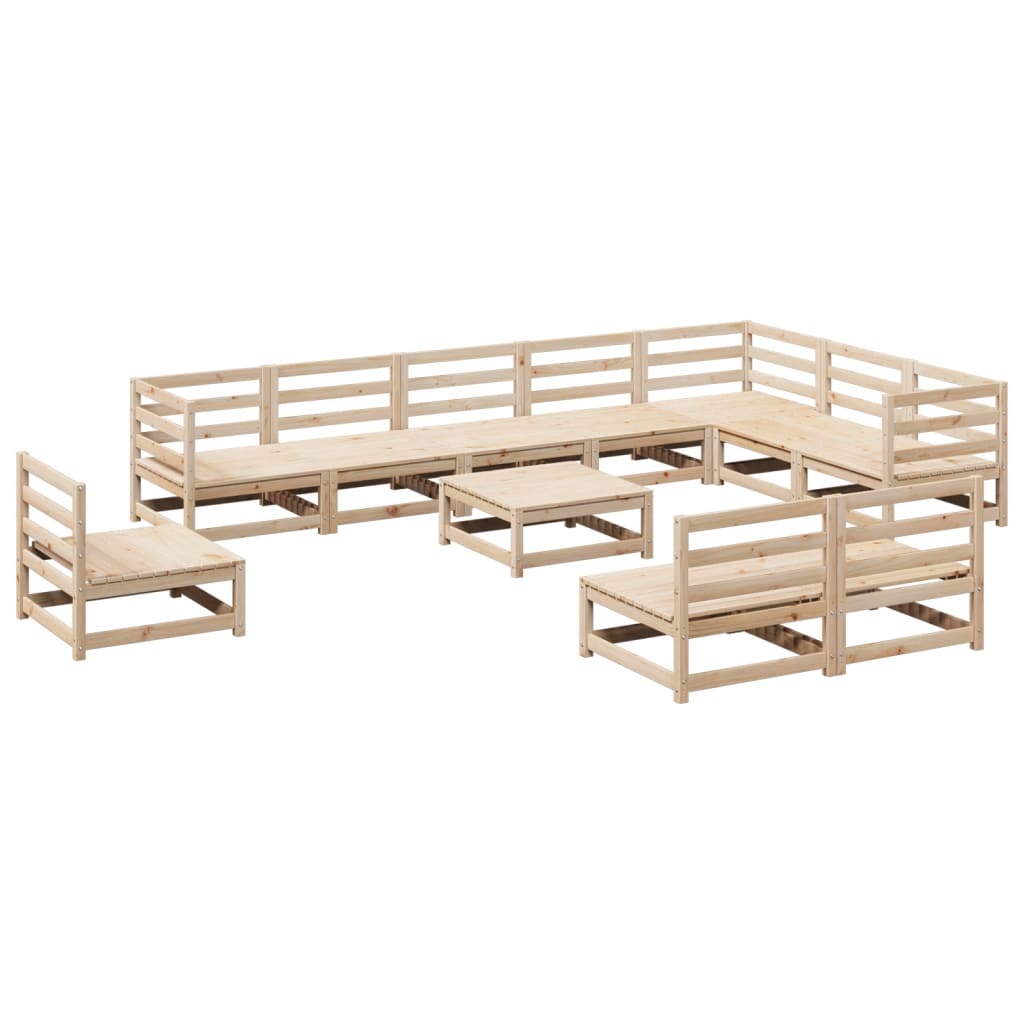 Set Divani da Giardino 11 pz in Legno Massello di Pino | homemem39