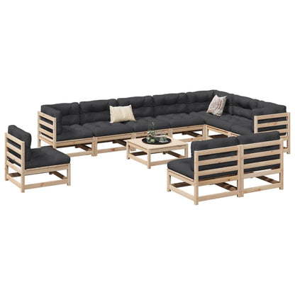 Set Divani da Giardino 11 pz in Legno Massello di Pino | homemem39