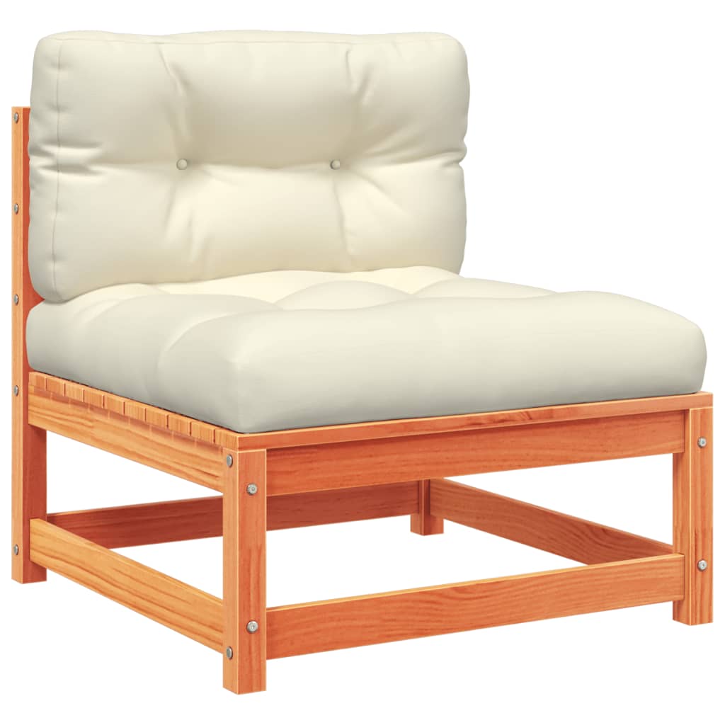 Set Divani Giardino 8 pz con Cuscini Marrone Cera Massello Pino - homemem39