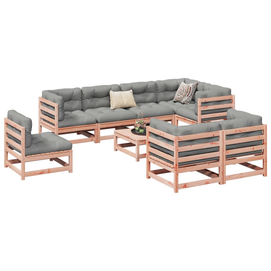 Set Divani da Giardino 9 pz in Legno Massello Abete Douglas | homemem39