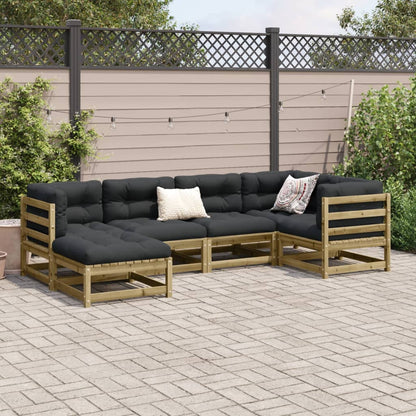 Set Divani da Giardino 6pz con Cuscini Legno Impregnato di Pino - homemem39