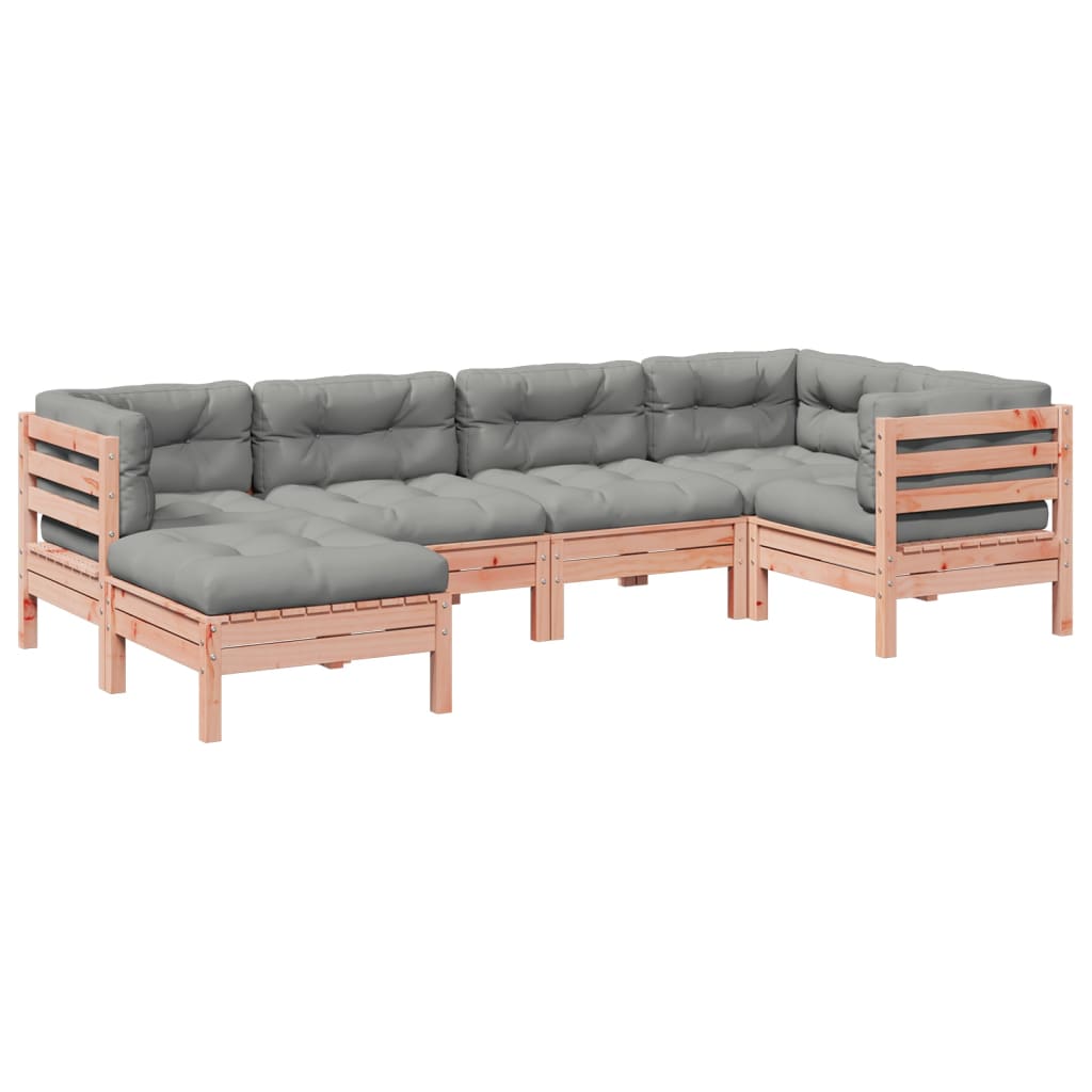 Set Divani Giardino 6 pz Cuscini Legno Massello Abete Douglas | homemem39