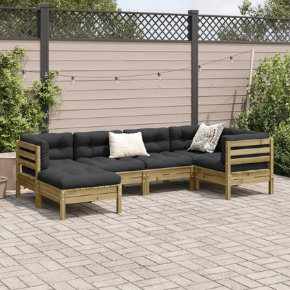 Set Divani da Giardino 6pz con Cuscini Legno Impregnato di Pino | homemem39