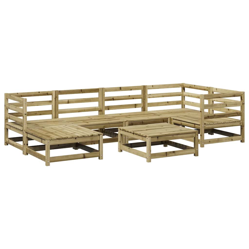 Set Divani da Giardino 7 pz in Legno Impregnato di Pino | homemem39