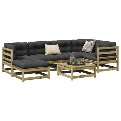 Set Divani da Giardino 7 pz in Legno Impregnato di Pino | homemem39