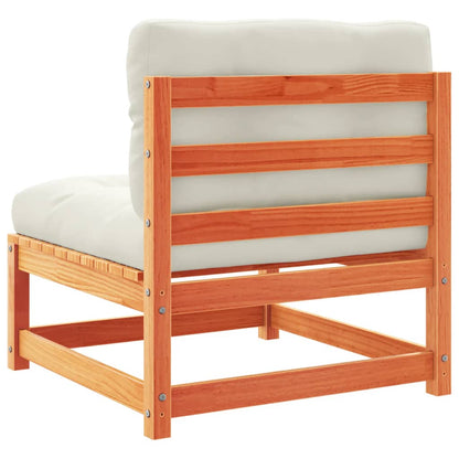 Set Divani Giardino 7 pz con Cuscini Marrone Cera Massello Pino | homemem39